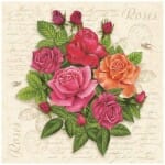 Χαρτοπετσέτα για decoupage, Postcard with Roses