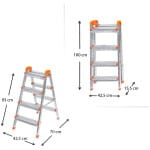 Σκάλα Double Step Perilla μεταλλική 4+4 σκαλοπάτια 93εκ. - Image 2