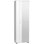 Ντουλάπα ρούχων - παπουτσοθήκη 30 ζευγών Porto μονόφυλλη με καθρέφτη λευκή 60x36x187εκ.