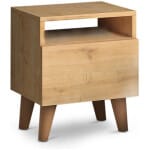 Κομοδίνο Luce  από μελαμίνη χρώμα oak 40x30x47,6εκ.