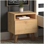 Κομοδίνο Luce  από μελαμίνη χρώμα oak 40x30x47,6εκ. - Image 2