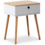 Κομοδίνο Pauline  μελαμίνης χρώμα pine - λευκό 45x35x61εκ.