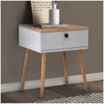 Κομοδίνο Pauline  μελαμίνης χρώμα pine - λευκό 45x35x61εκ. - Image 2