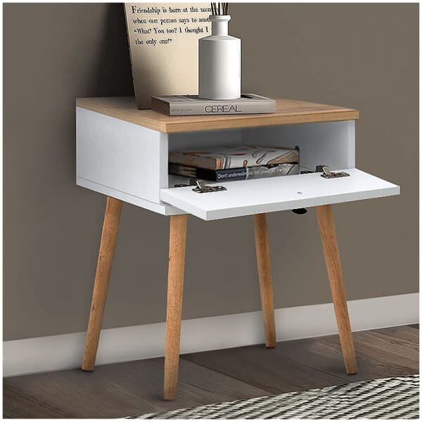 Κομοδίνο Pauline  μελαμίνης χρώμα pine - λευκό 45x35x61εκ. - Image 3