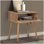 Κομοδίνο Pauline  μελαμίνης χρώμα pine oak 45x35x61εκ. - Image 3
