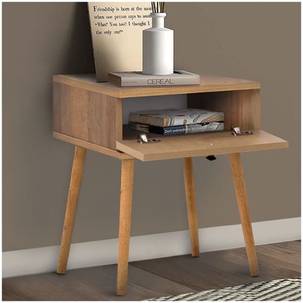 Κομοδίνο Pauline  μελαμίνης χρώμα pine oak 45x35x61εκ. - Image 3
