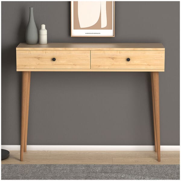 Κονσόλα μελαμίνης Alis  χρώμα oak 110x29x88εκ. - Image 3