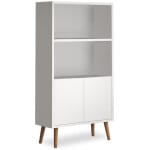 Βιβλιοθήκη μελαμίνης Cube  χρώμα λευκό 60x24x110εκ.