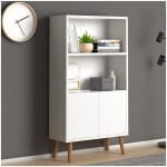 Βιβλιοθήκη μελαμίνης Cube  χρώμα λευκό 60x24x110εκ. - Image 2