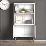 Βιβλιοθήκη μελαμίνης Cube  χρώμα λευκό 60x24x110εκ. - Image 3