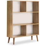 Βιβλιοθήκη μελαμίνης Cube  χρώμα oak 80x24x100εκ.