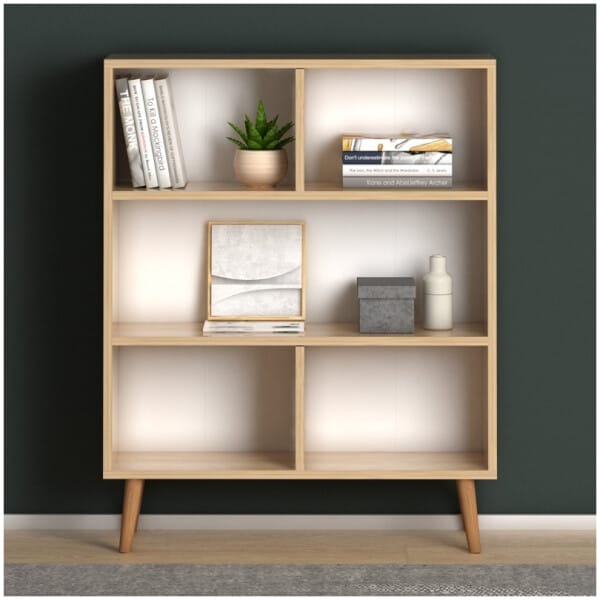 Βιβλιοθήκη μελαμίνης Cube  χρώμα oak 80x24x100εκ. - Image 3