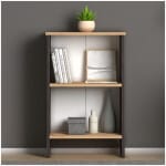 Βιβλιοθήκη μελαμίνης Flora  χρώμα industrial grey - oak 52x25x80εκ. - Image 3