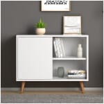 Κονσόλα - μπουφές μελαμίνης Luce  χρώμα λευκό 80x35x66εκ. - Image 3
