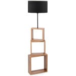 Φωτιστικό δαπέδου Claude  Mdf/fabric Pvc χρώμα καφέ/μαύρο 37x20x140εκ.