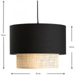 Φωτιστικό οροφής Lucifer  E27 υφασμάτινο μονόφωτο χρώμα μαύρο 30x20x70εκ. - Image 3