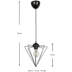 Φωτιστικό οροφής Stormie  E27 μεταλλικό μονόφωτο χρώμα μαύρο 21x21x70εκ. - Image 3