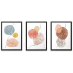 Πίνακας "Circles"  3 τμχ. σε πλαίσιο 35x45x2εκ.