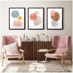 Πίνακας "Circles"  3 τμχ. σε πλαίσιο 35x45x2εκ. - Image 2