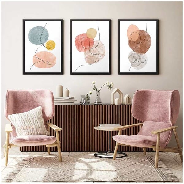Πίνακας "Circles"  3 τμχ. σε πλαίσιο 35x45x2εκ. - Image 2