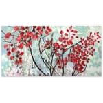Πίνακας σε καμβά "Red Leaves"  ψηφιακής εκτύπωσης 140x70x3εκ.