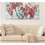Πίνακας σε καμβά "Red Leaves"  ψηφιακής εκτύπωσης 140x70x3εκ. - Image 2