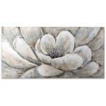 Πίνακας σε καμβά "Silver Flowers"  ψηφιακής εκτύπωσης 140x70x3εκ.