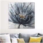 Πίνακας σε καμβά "Blue Flower"  ψηφιακής εκτύπωσης 100x100x3εκ. - Image 2