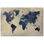 Πίνακας σε καμβά "World Map"  ψηφιακής εκτύπωσης 75x50x3εκ.
