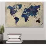 Πίνακας σε καμβά "World Map"  ψηφιακής εκτύπωσης 75x50x3εκ. - Image 2