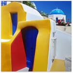 Πίνακας σε καμβά "Santorini"  ψηφιακής εκτύπωσης 50x50x3εκ.