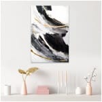 Πίνακας σε καμβά "Golden And Silver Reflections"  ψηφιακής εκτύπωσης 50x75x3εκ. - Image 2