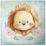 Πίνακας σε καμβά "Baby Lion"  ψηφιακής εκτύπωσης 40x40x3εκ.