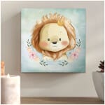 Πίνακας σε καμβά "Baby Lion"  ψηφιακής εκτύπωσης 40x40x3εκ. - Image 2