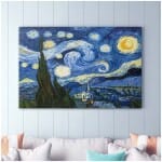 Πίνακας σε καμβά "Starry Night"  ψηφιακής εκτύπωσης 100x70x3εκ. - Image 2