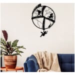 Διακοσμητικό τοίχου Free Soul  μεταλλικό χρώμα μαύρο 40x2x57εκ.