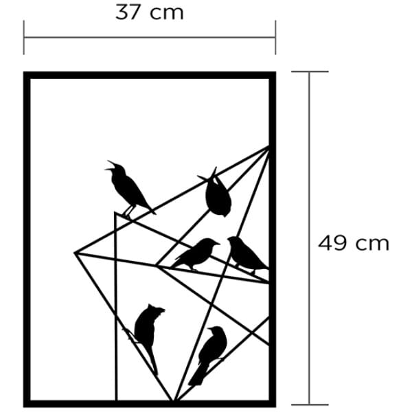 Διακοσμητικό τοίχου Birds on Wire  μεταλλικό χρώμα μαύρο 37x2x49εκ. - Image 3
