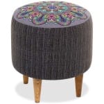 Σκαμπώ Enna  υφασμάτινο χρώμα γκρι 40x40x42εκ.