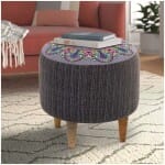 Σκαμπώ Enna  υφασμάτινο χρώμα γκρι 40x40x42εκ. - Image 2