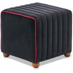 Σκαμπώ Mona  βελούδινο χρώμα μαύρο 40x40x40εκ.