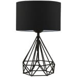 Φωτιστικό επιτραπέζιο Christopher  ύφασμα/μέταλλο χρώμα μαύρο 24x15x41εκ.