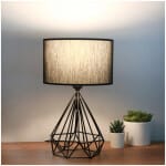 Φωτιστικό επιτραπέζιο Christopher  ύφασμα/μέταλλο χρώμα μαύρο 24x15x41εκ. - Image 2