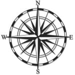 Διακοσμητικό τοίχου Compass  μεταλλικό χρώμα μαύρο 45x2x45εκ. - Image 2