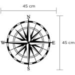 Διακοσμητικό τοίχου Compass  μεταλλικό χρώμα μαύρο 45x2x45εκ. - Image 3