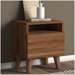 Κομοδίνο Luce  από μελαμίνη χρώμα καρυδί 40x30x47,6εκ. - Image 2