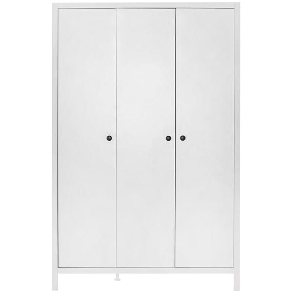 Ντουλάπα ρούχων French  τρίφυλλη χρώμα λευκό 125x54x196εκ. - Image 3