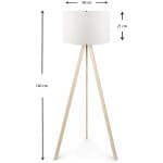 Φωτιστικό δαπέδου Rosling  Mdf/ύφασμα Pvc χρώμα φυσικό/λευκό 38x21x140εκ. - Image 3