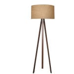 Φωτιστικό δαπέδου Rosling  Mdf/ύφασμα Pvc χρώμα καρυδί/φυσικό 38x38x140εκ.