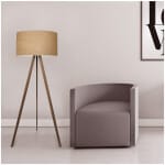 Φωτιστικό δαπέδου Rosling  Mdf/ύφασμα Pvc χρώμα καρυδί/φυσικό 38x38x140εκ. - Image 2
