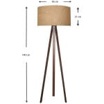 Φωτιστικό δαπέδου Rosling  Mdf/ύφασμα Pvc χρώμα καρυδί/φυσικό 38x38x140εκ. - Image 3